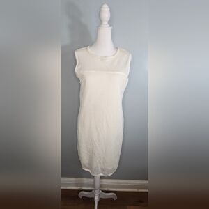 NWT Joan Vass White Mesh Sleeveless Dress